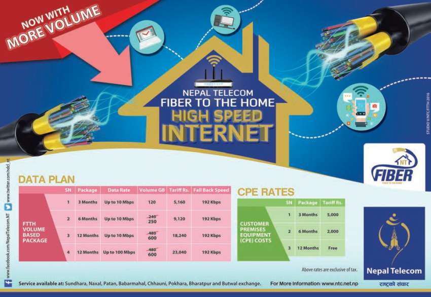 NT revises FTTH Data Package Rates