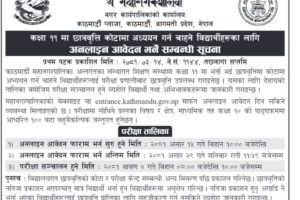 Kathmandu Metropolitan City opens applications for class 11 scholarship