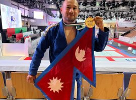 Coach and Trainer Ajaya Joshi wins Gold for Nepal at AJP Jiu-Jitsu Championship