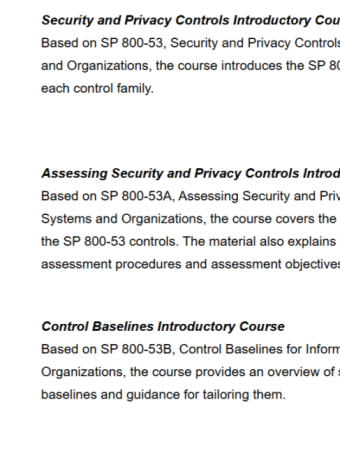 Free course- NIST