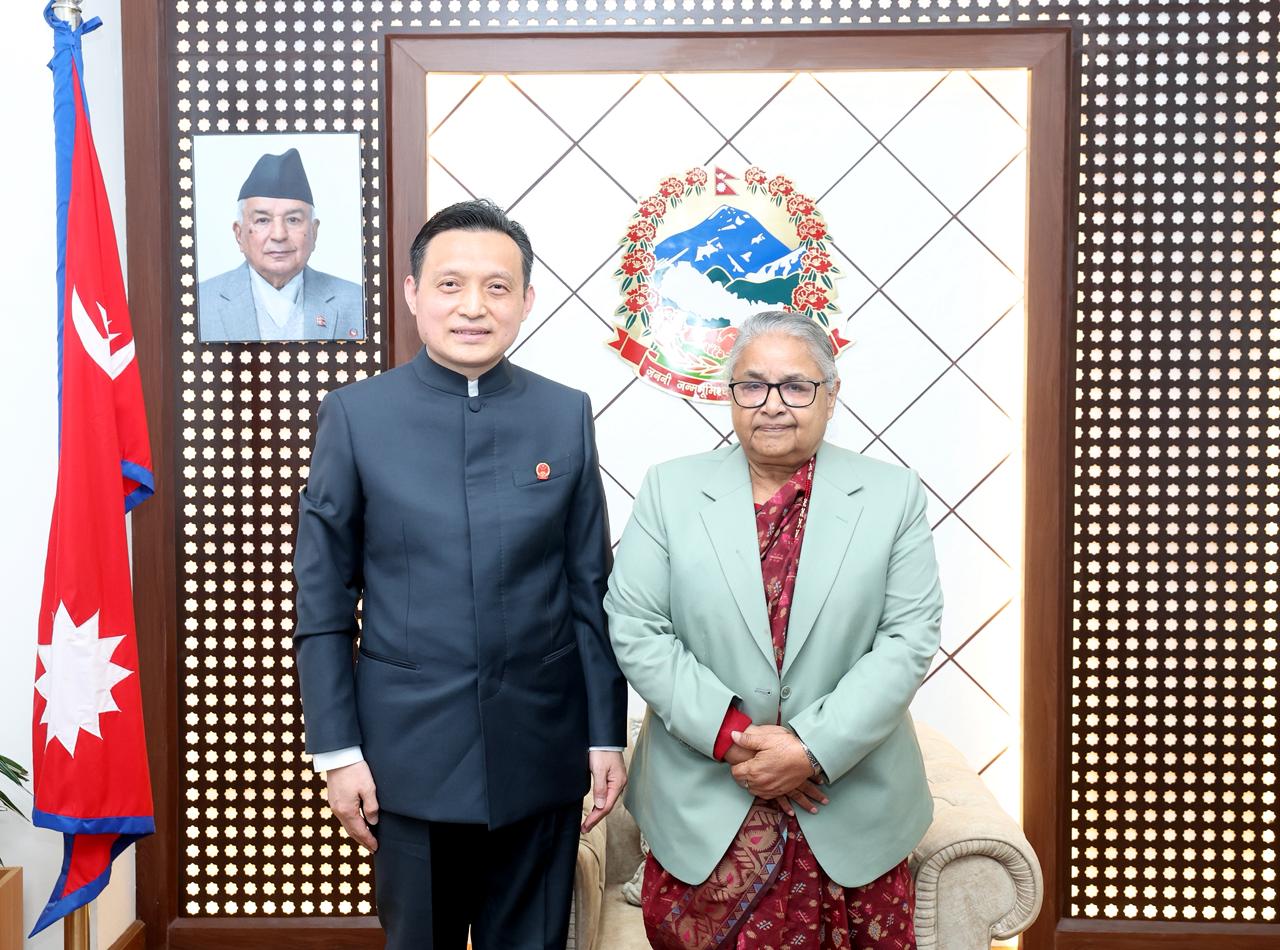Chinese ambassador Zhang Maoming pays courtesy call on PM Sushila Karki