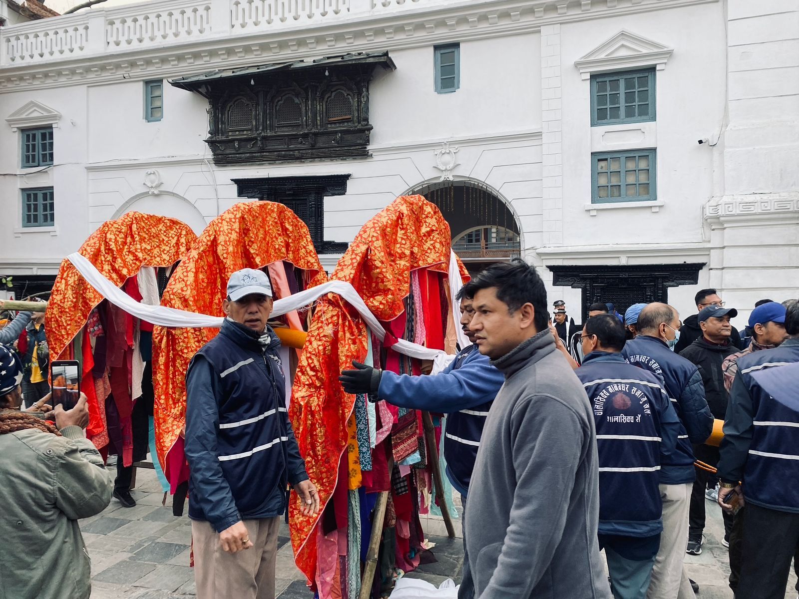 Holi Festival begins with ‘chir’ installation at Basantapur, Kathmandu
