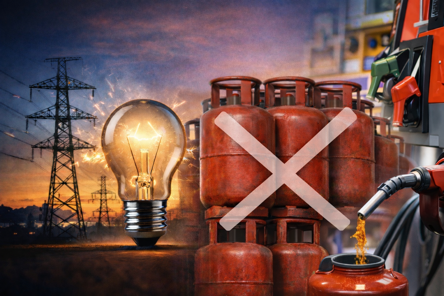 lpgas , petrol and electricity