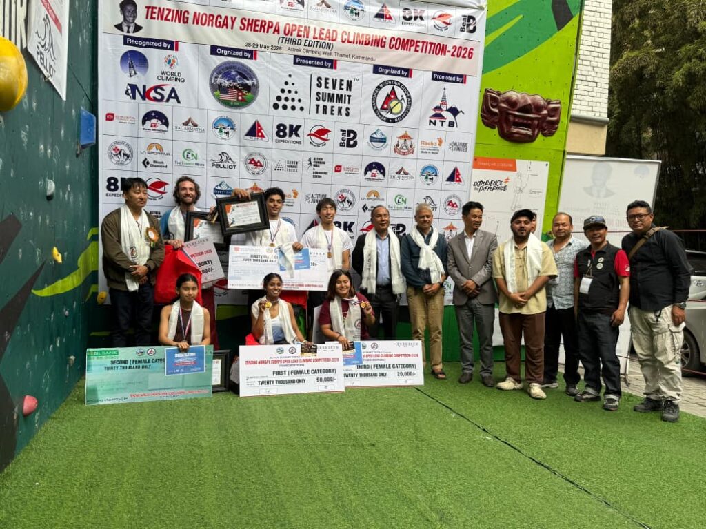 Ronak Upreti and Swastika Chaudhary win Third Tenzing Norgay Sherpa open lead climbing competition