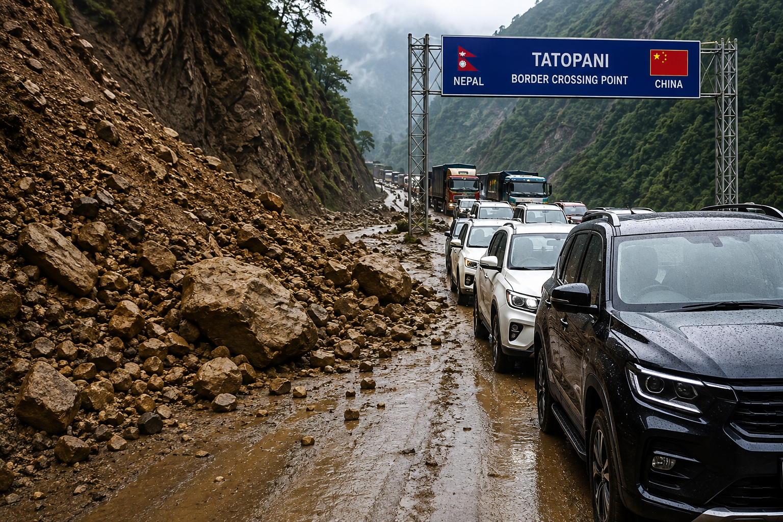 Landslides at Nepal-China Border Delay Vehicle Arrivals for NAIMA Expo