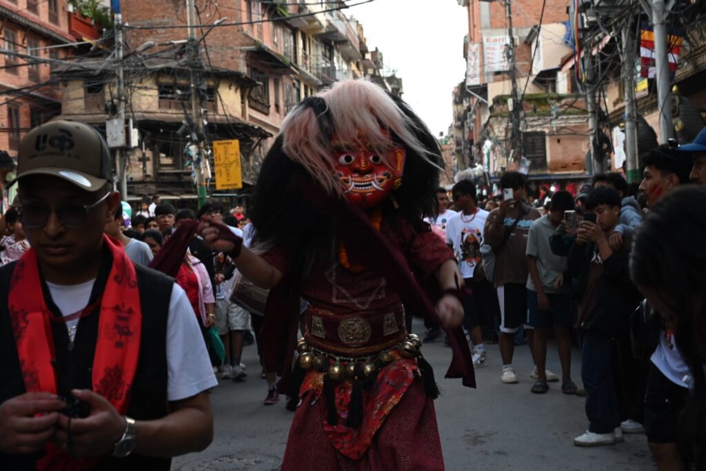 Patan streets glow with Mi Pwa Lakhe