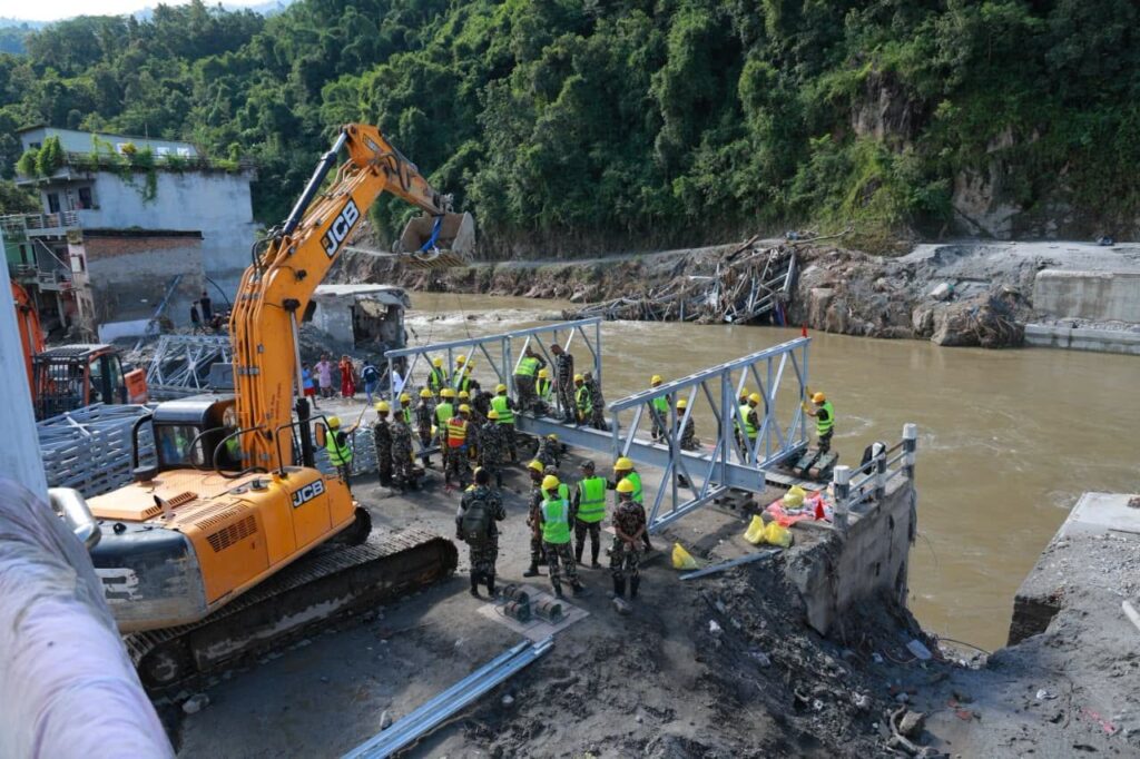 Acrow bridge installed in Nuwakot to restore road connectivity