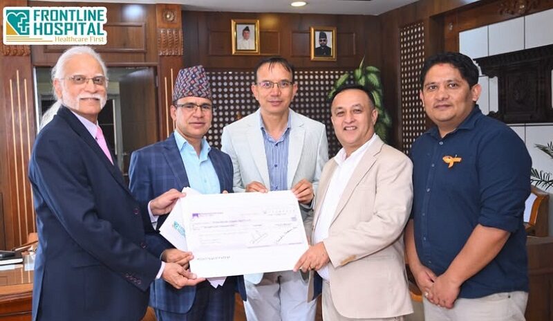 Frontline Hospital Contributes to PM Disaster relief fund for Bhotekoshi Flood Victims