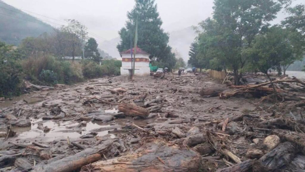 Bhutan Flash Flood Damages Roads and Forces Evacuations