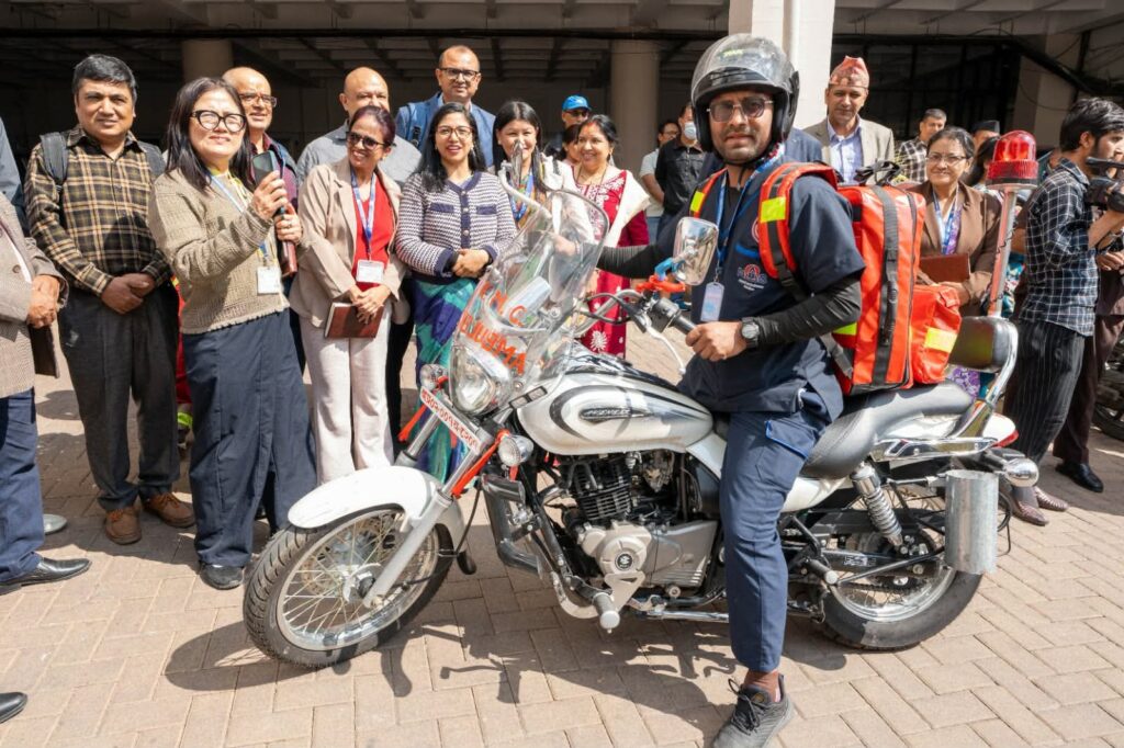 Kathmandu Metropolitan city launches motorcycle Ambulance service