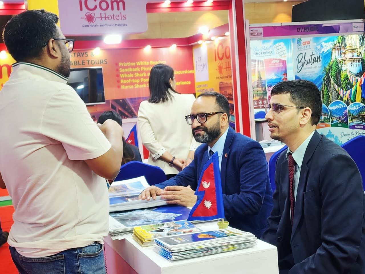 Nepali tourism representatives meet visitors at BTTF 2026 in Dhaka