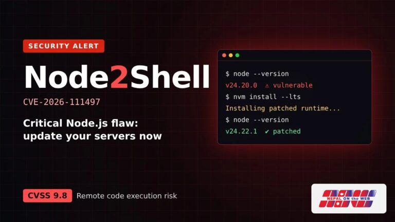 Node2Shell vulnerability CVE-2026-111497: critical Node.js security alert to update servers